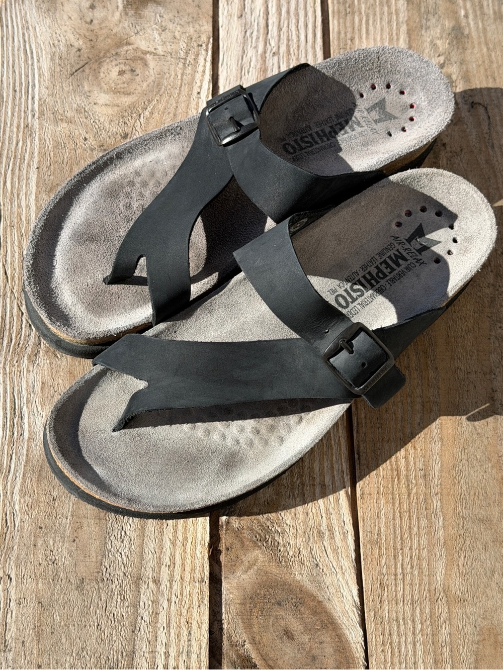 Mephisto Women’s Sandals - Black Leather - Made in France